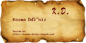 Kozma Döniz névjegykártya